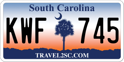 SC license plate KWF745