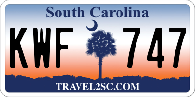 SC license plate KWF747