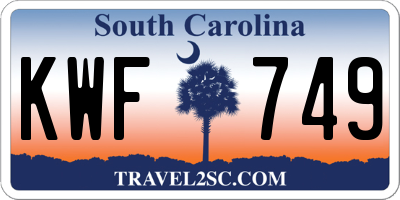 SC license plate KWF749