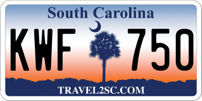 SC license plate KWF750