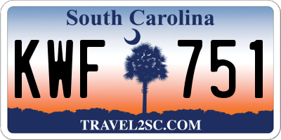 SC license plate KWF751