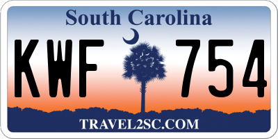 SC license plate KWF754