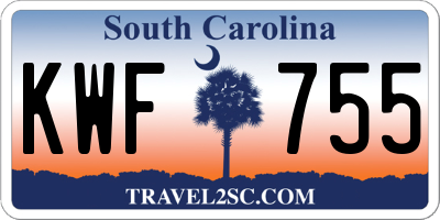 SC license plate KWF755