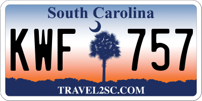 SC license plate KWF757