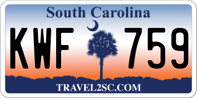 SC license plate KWF759