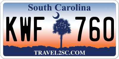 SC license plate KWF760