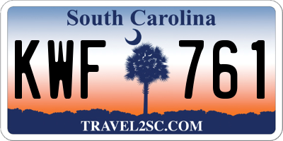 SC license plate KWF761