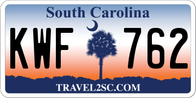 SC license plate KWF762