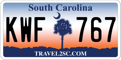SC license plate KWF767