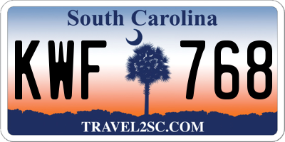 SC license plate KWF768