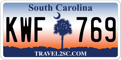 SC license plate KWF769