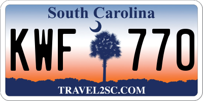 SC license plate KWF770