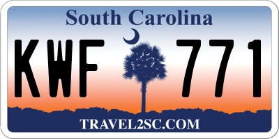 SC license plate KWF771