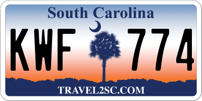 SC license plate KWF774