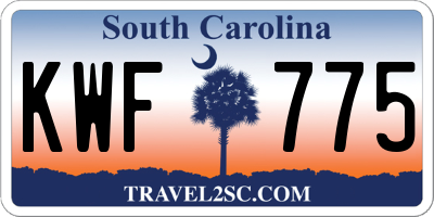 SC license plate KWF775