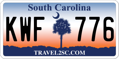 SC license plate KWF776