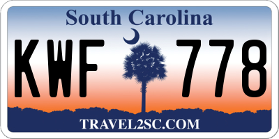 SC license plate KWF778