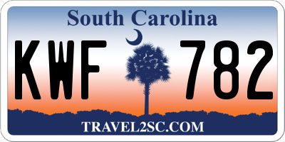 SC license plate KWF782