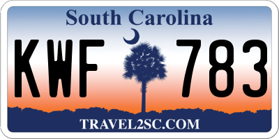 SC license plate KWF783