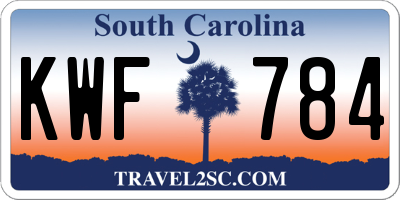 SC license plate KWF784