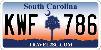 SC license plate KWF786