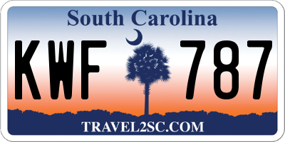 SC license plate KWF787
