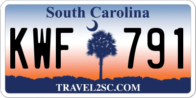 SC license plate KWF791