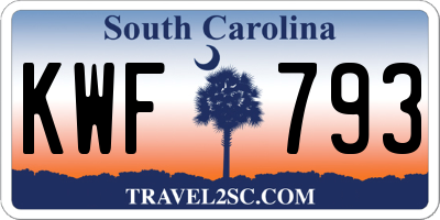 SC license plate KWF793