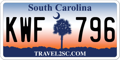 SC license plate KWF796