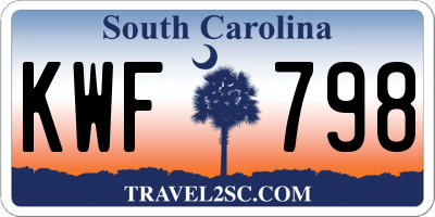 SC license plate KWF798