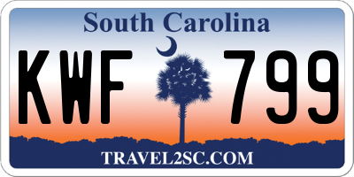 SC license plate KWF799