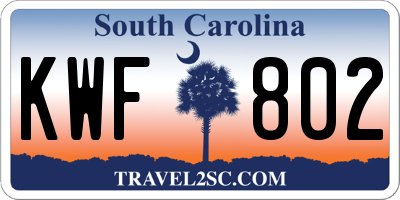 SC license plate KWF802