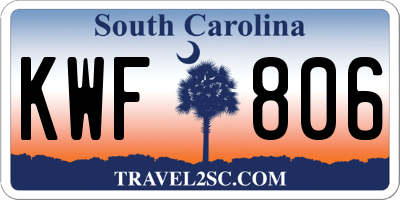 SC license plate KWF806