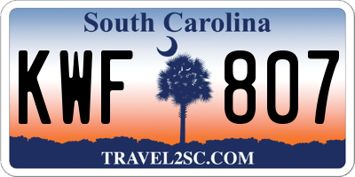 SC license plate KWF807