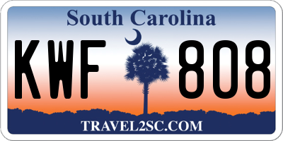 SC license plate KWF808