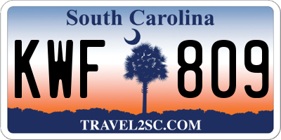SC license plate KWF809