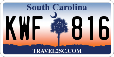 SC license plate KWF816