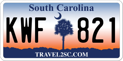 SC license plate KWF821