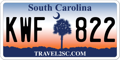 SC license plate KWF822
