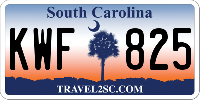 SC license plate KWF825
