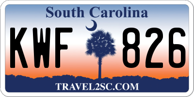 SC license plate KWF826