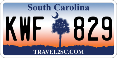 SC license plate KWF829