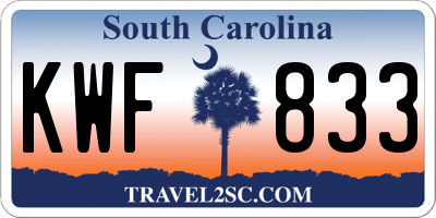 SC license plate KWF833