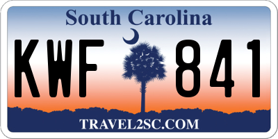 SC license plate KWF841