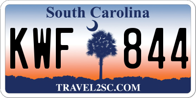 SC license plate KWF844