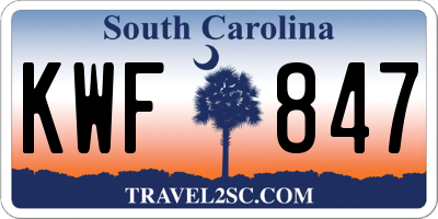 SC license plate KWF847
