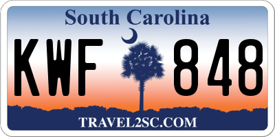 SC license plate KWF848