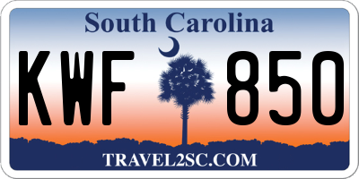 SC license plate KWF850