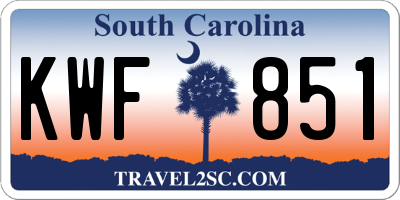 SC license plate KWF851