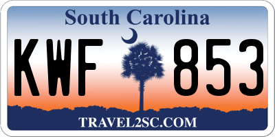 SC license plate KWF853